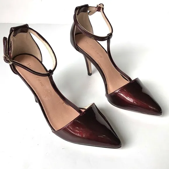 Maiden Lane Ella T-Strap Pointed Toe Heels