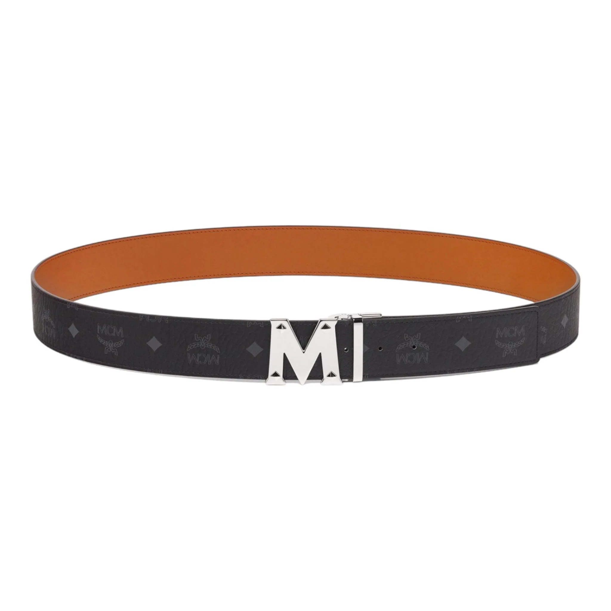 MCM Claus Studded M Reversible Belt 1.75" in Visetos