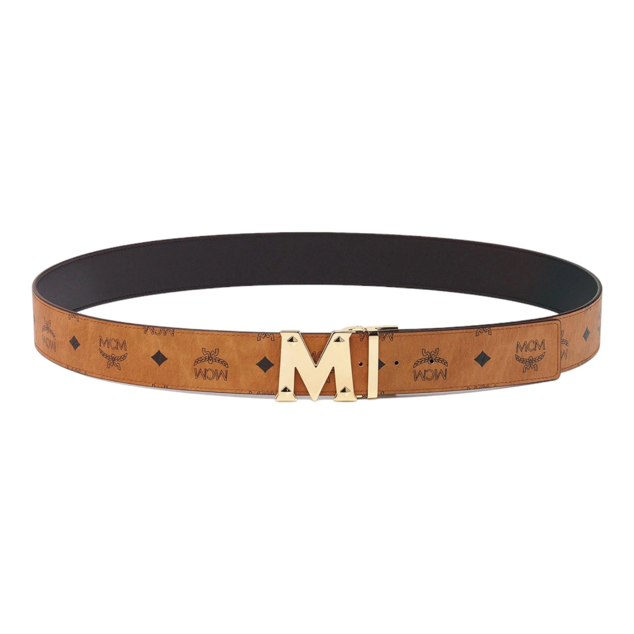 MCM Claus Studded M Reversible Belt 1.75" in Visetos