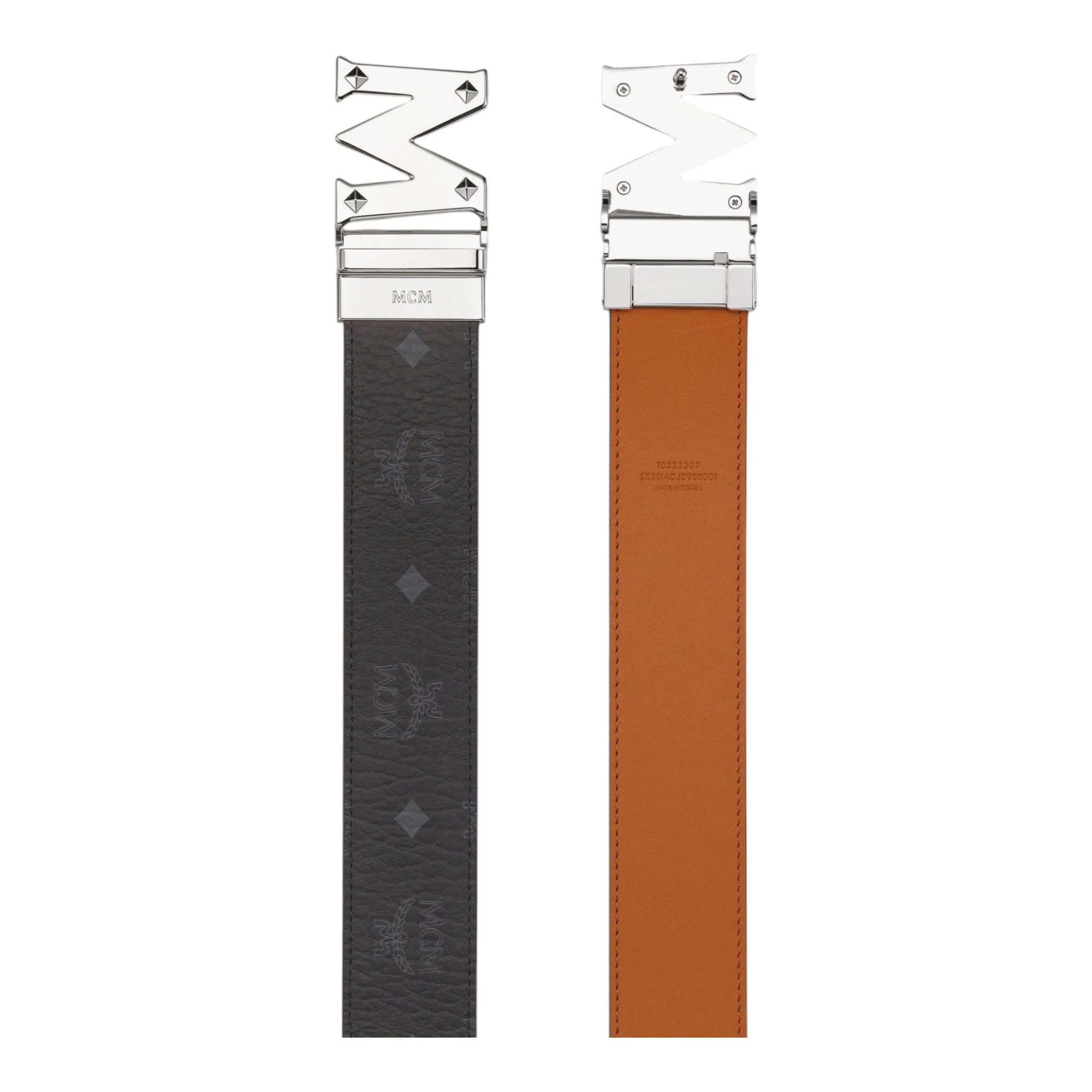 MCM Claus Studded M Reversible Belt 1.75" in Visetos