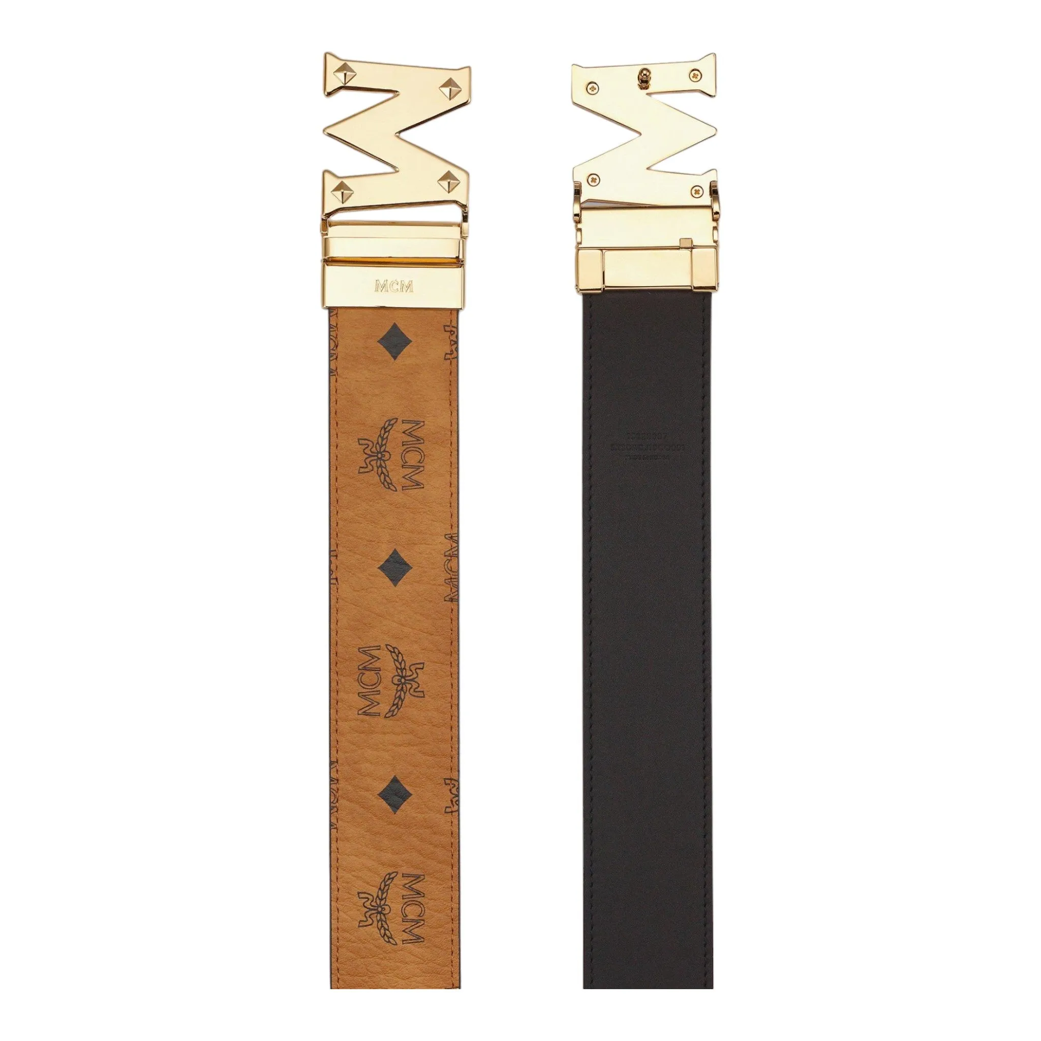 MCM Claus Studded M Reversible Belt 1.75" in Visetos
