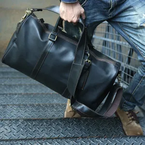 Men Large Tote Weekend Bag Cowhide Duffle Bag Travel Bag Z9016