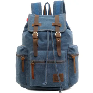 Men Vintage Canvas Backpack Drawstring 36-55L