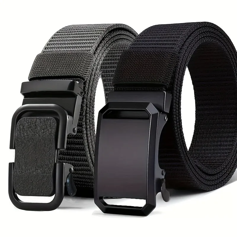Men's Canvas Sports Belts with Automatic Buckles