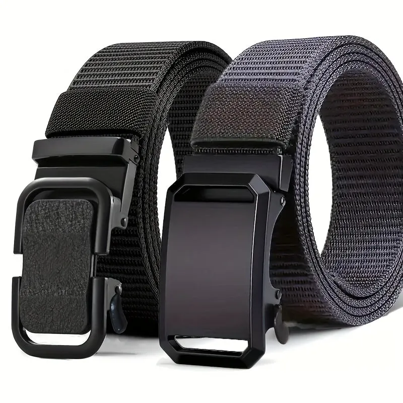 Men's Canvas Sports Belts with Automatic Buckles