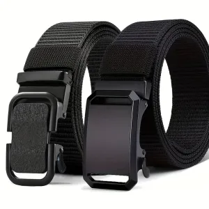 Men's Canvas Sports Belts with Automatic Buckles