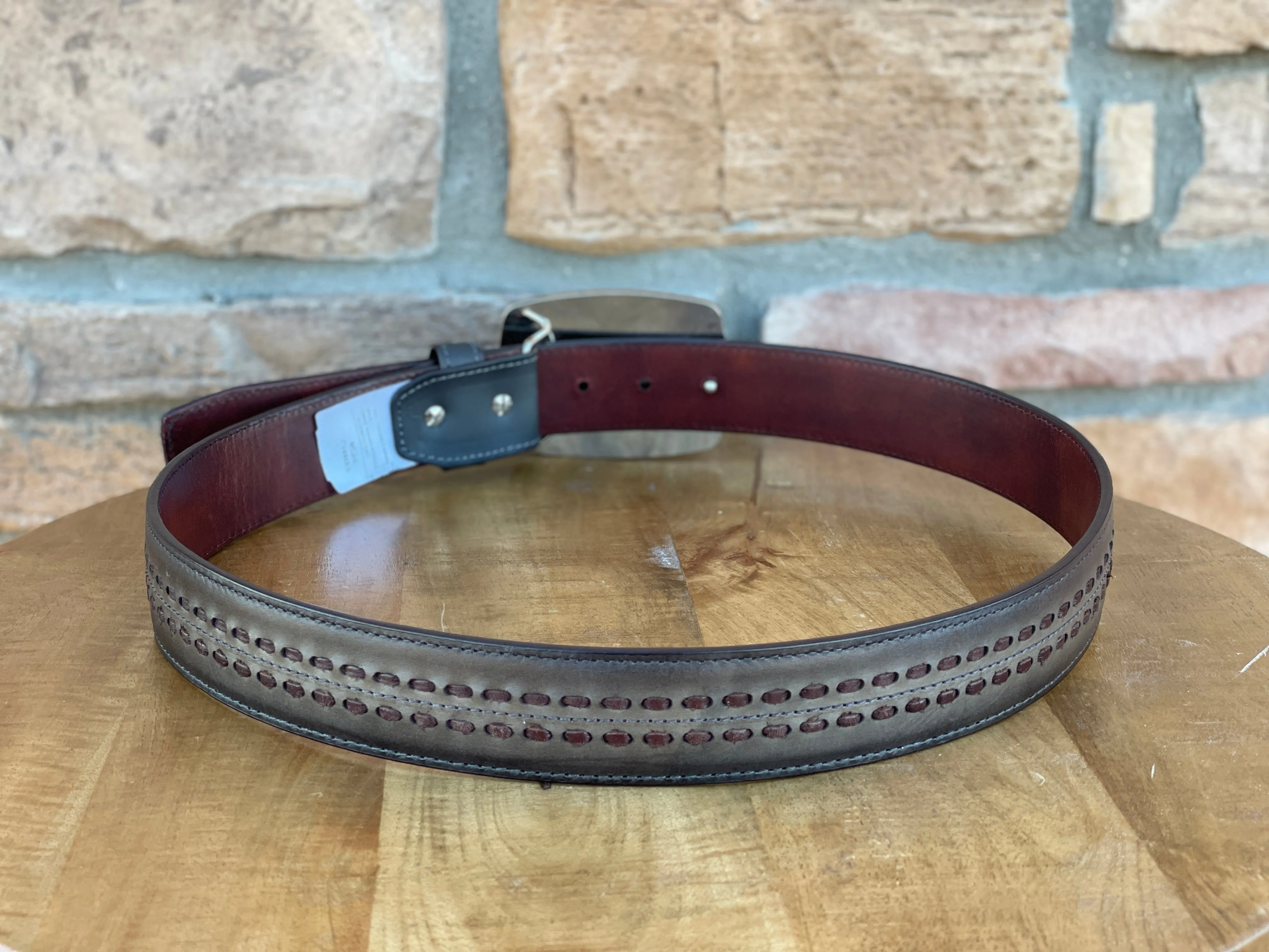 Men’s Cuadra Hand-painted engraved black western leather belt