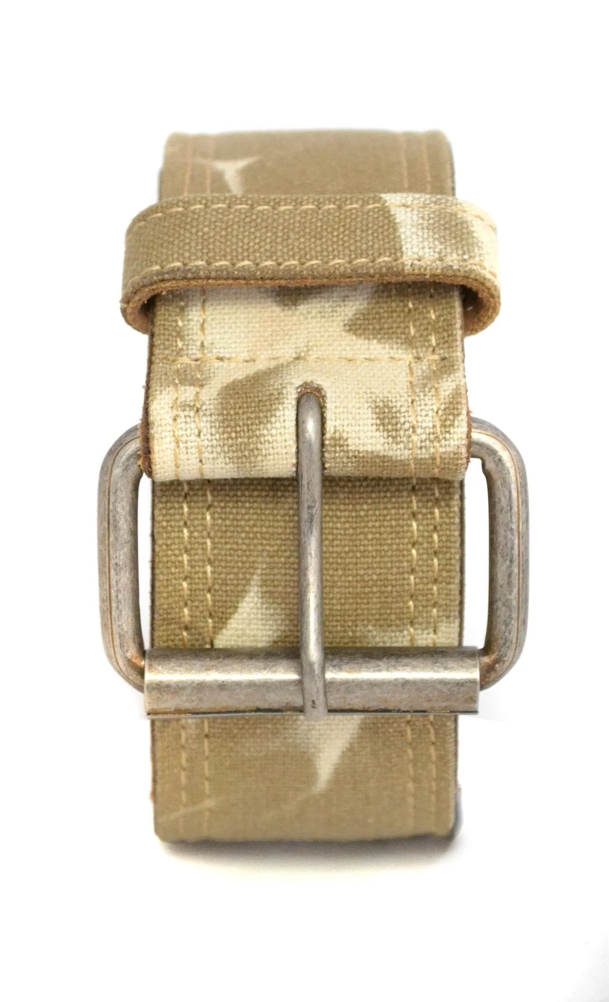MIGUEL - Mens Sand Canvas & Leather Belt