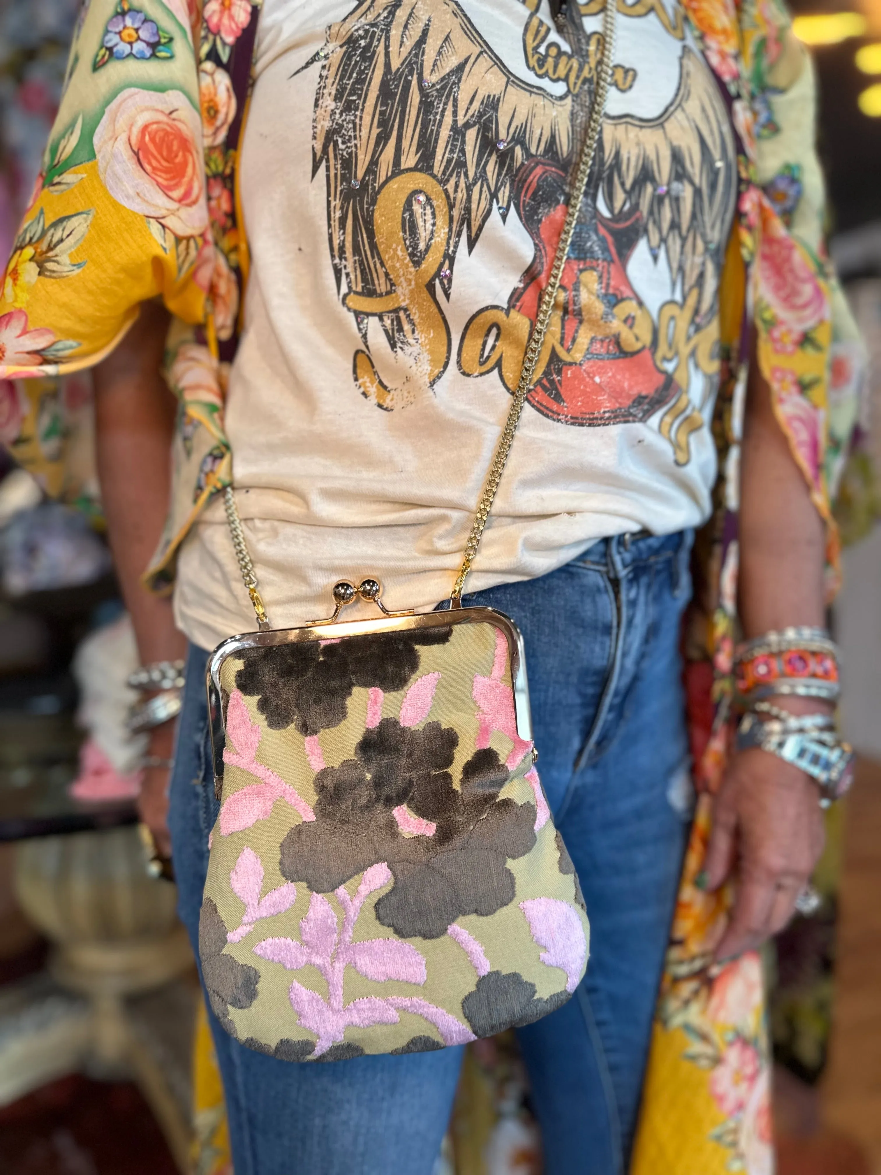 Mimi Crossbody Purse in Grenidine Lily