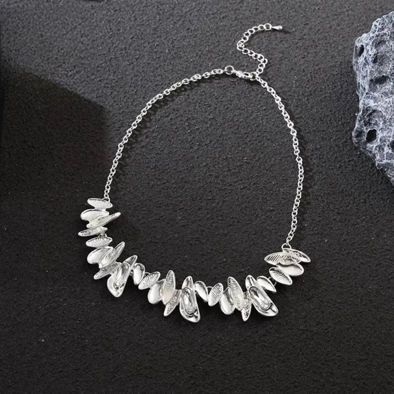 Minimalist Silver Color Sweater Necklace for Women