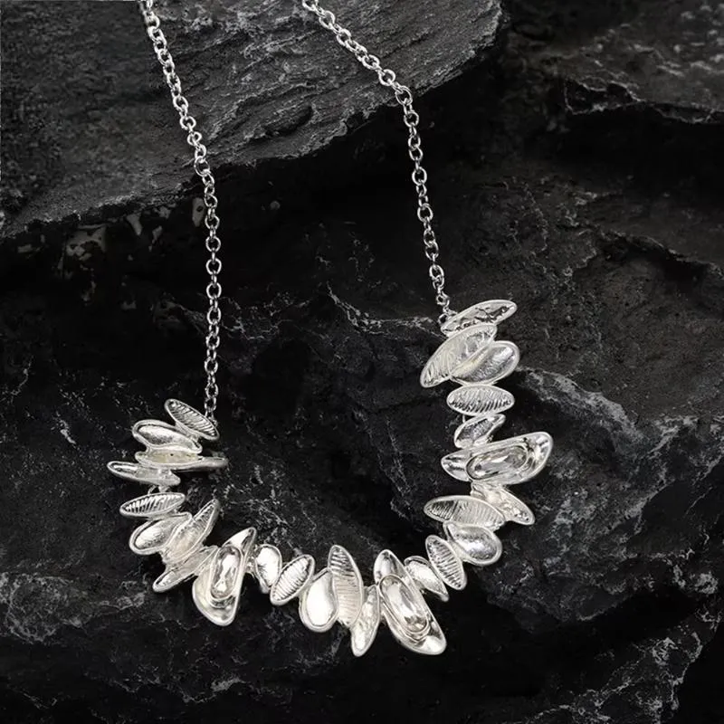 Minimalist Silver Color Sweater Necklace for Women