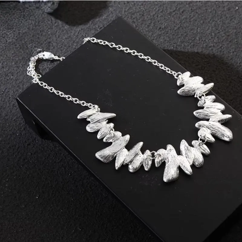 Minimalist Silver Color Sweater Necklace for Women