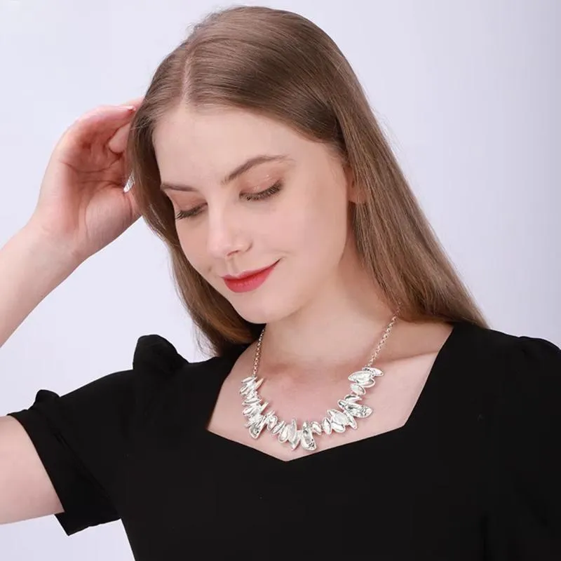 Minimalist Silver Color Sweater Necklace for Women