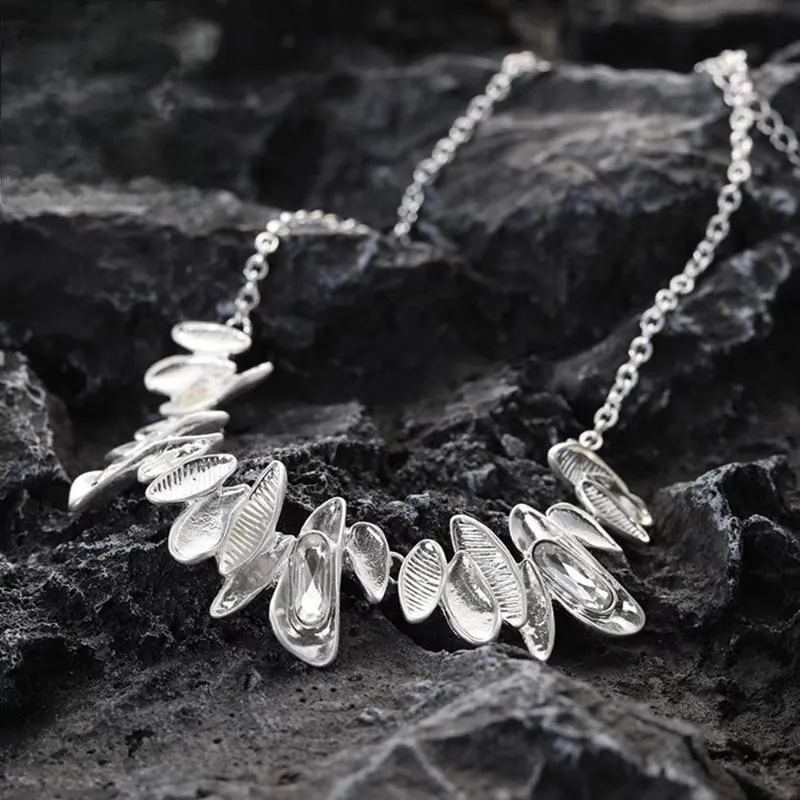 Minimalist Silver Color Sweater Necklace for Women