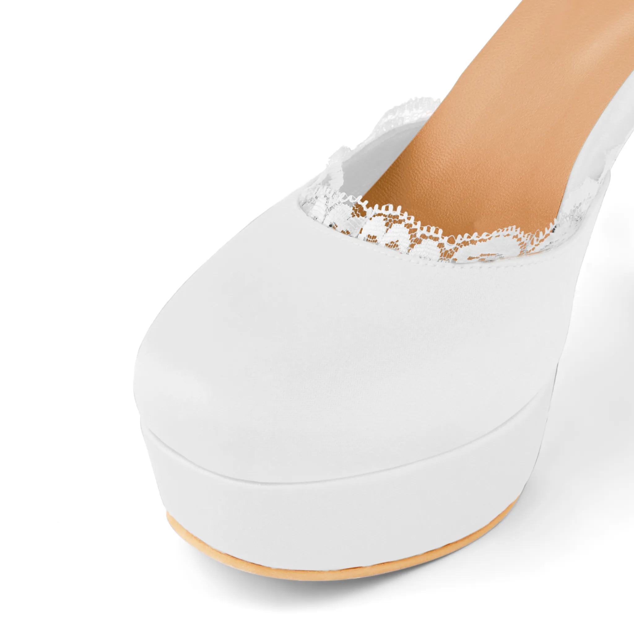 MISTICA WHITE PLATFORM HEELS (Pre-Order)
