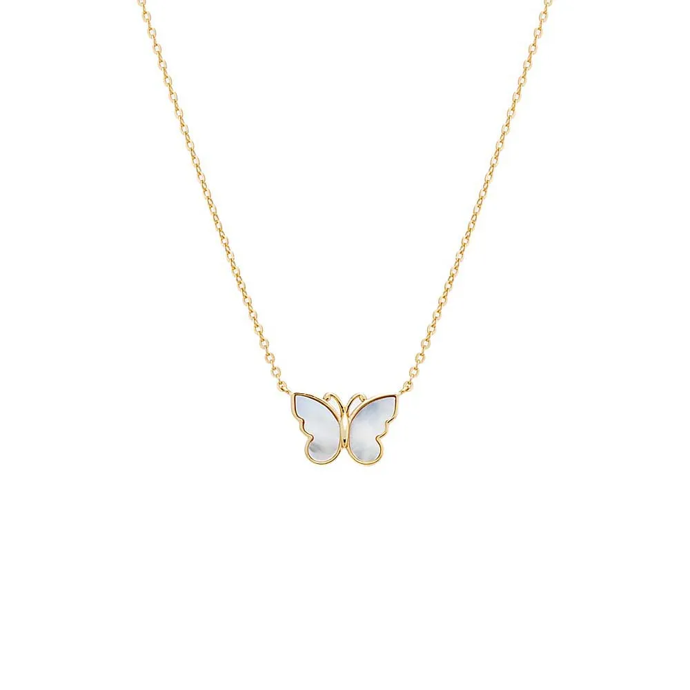 Mother Of Pearl Butterfly Necklace