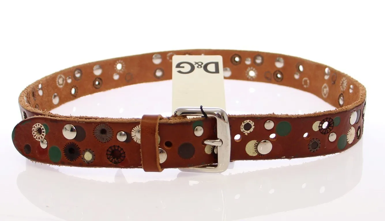 Multicolor Leather Logo Belt