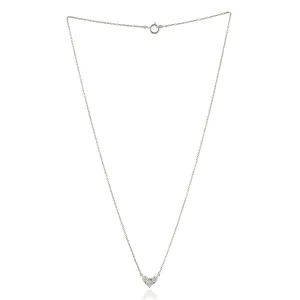 Natural Diamond Dainty Heart 14k White Gold Necklace