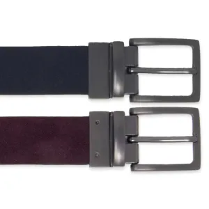 Navy/Wine Reversible Suede Belt