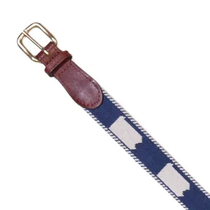 NEEDLEPOINT AND LEATHER BELT
