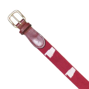 NEEDLEPOINT AND LEATHER BELT