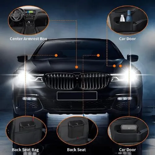 New 3Pcs Car trash can (with lid) contains 60 (300) garbage bags, small leak-proof