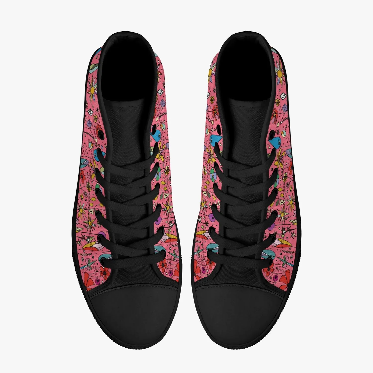 niche era Women's Classic High-Top Canvas Shoes - White/Black