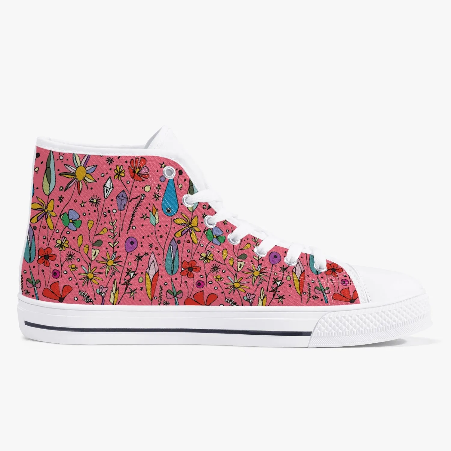 niche era Women's Classic High-Top Canvas Shoes - White/Black