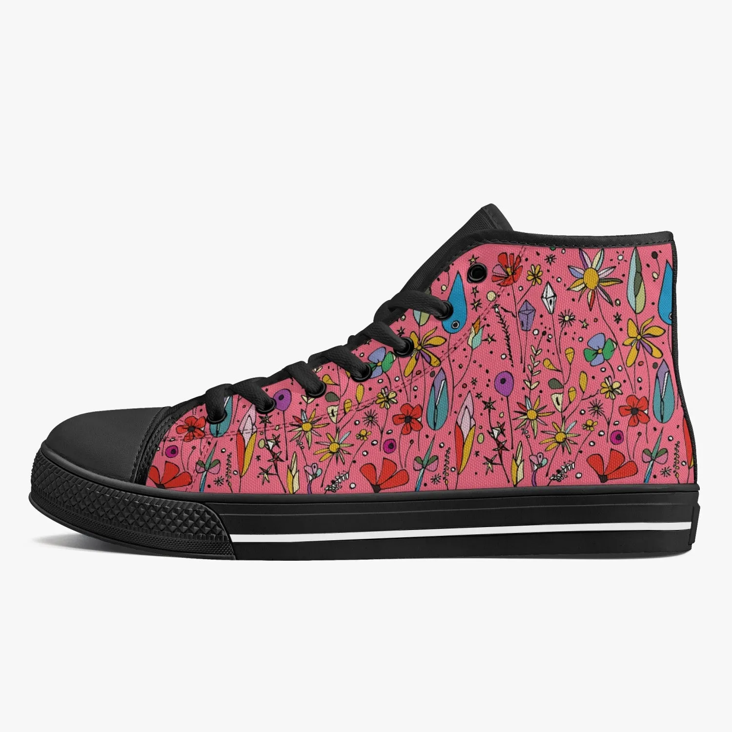 niche era Women's Classic High-Top Canvas Shoes - White/Black