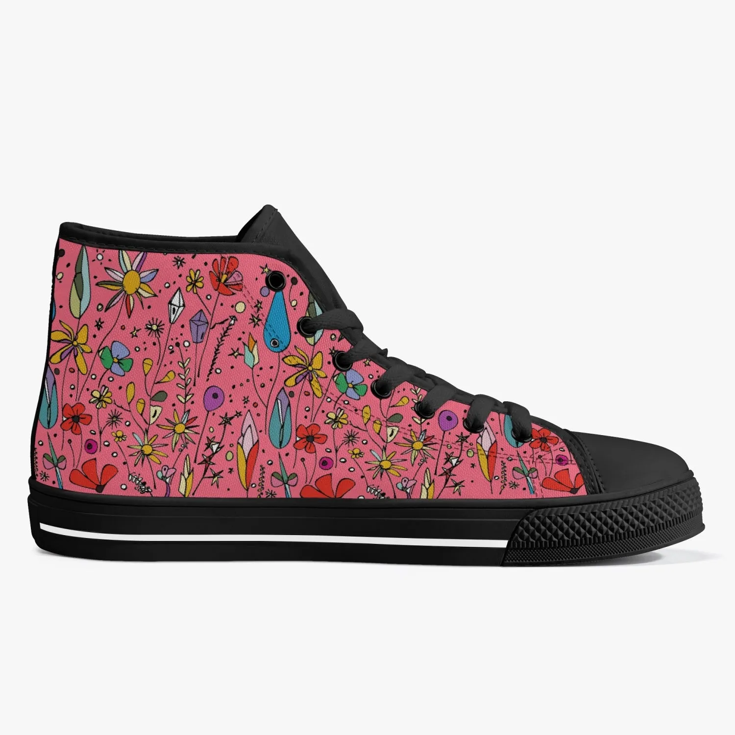 niche era Women's Classic High-Top Canvas Shoes - White/Black