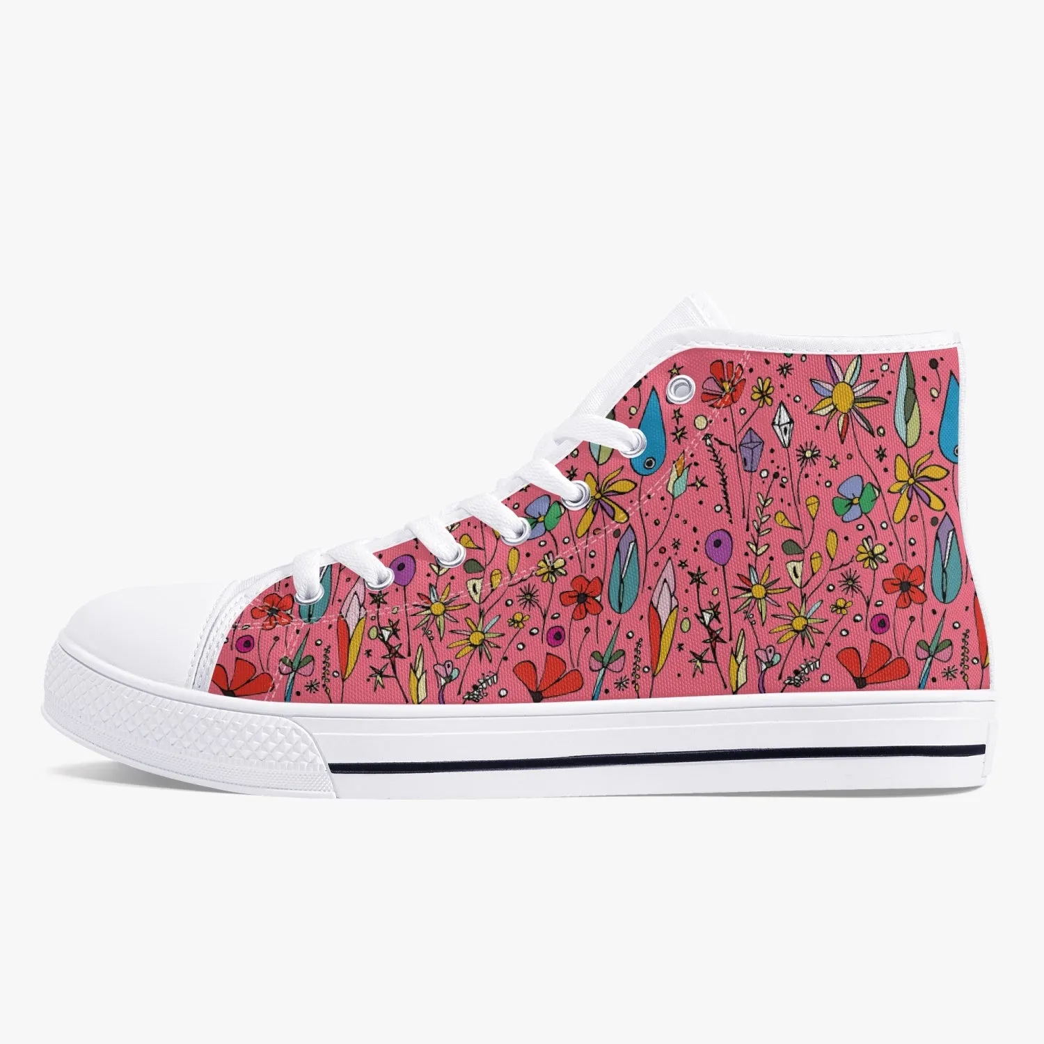niche era Women's Classic High-Top Canvas Shoes - White/Black
