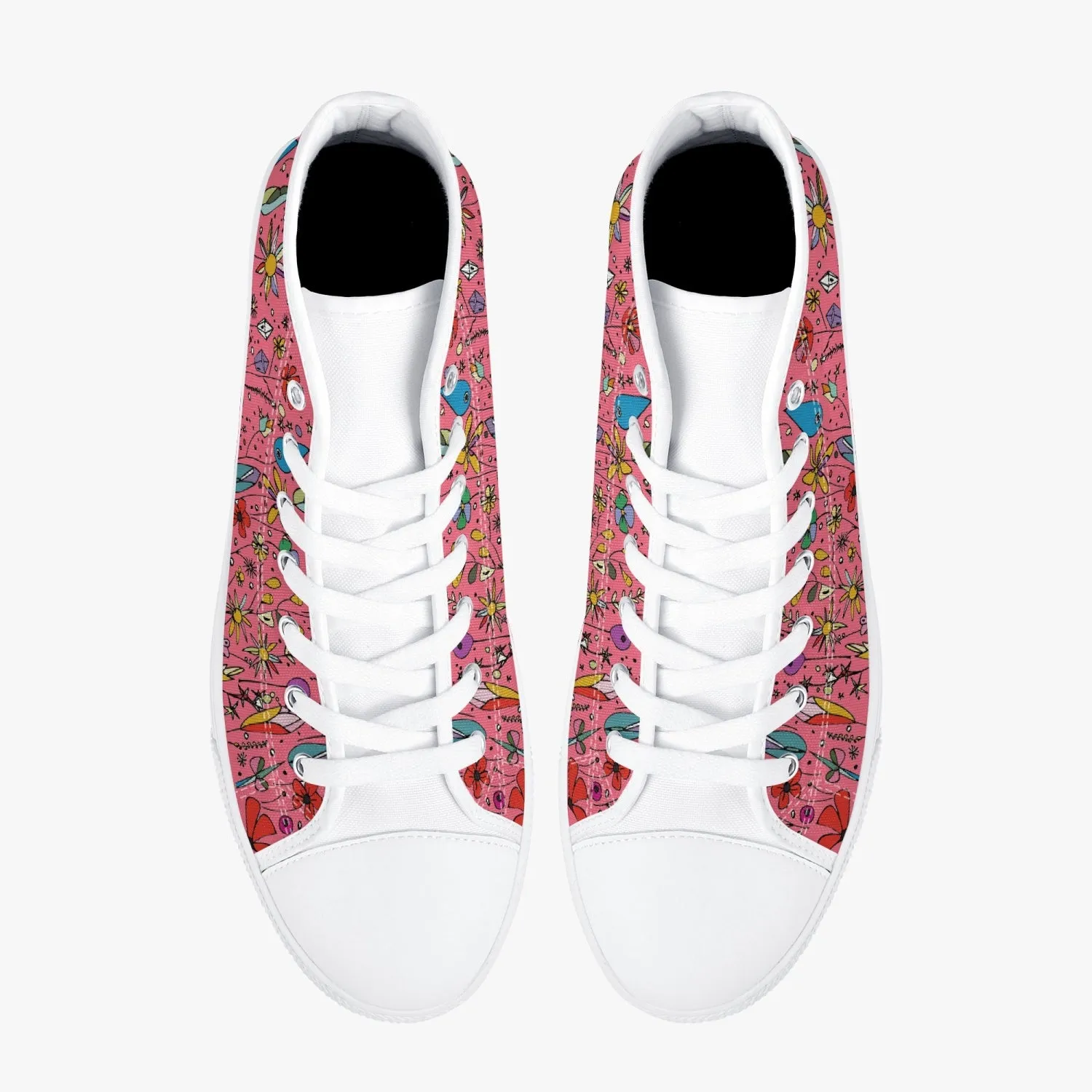 niche era Women's Classic High-Top Canvas Shoes - White/Black