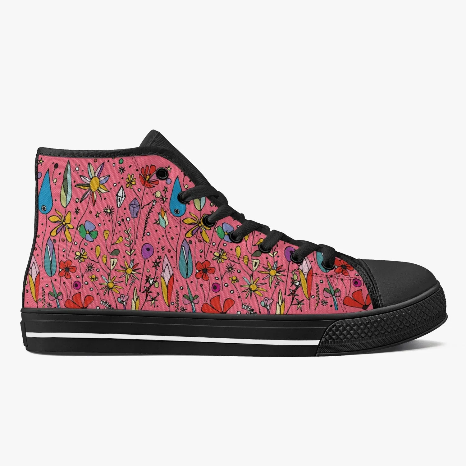 niche era Women's Classic High-Top Canvas Shoes - White/Black