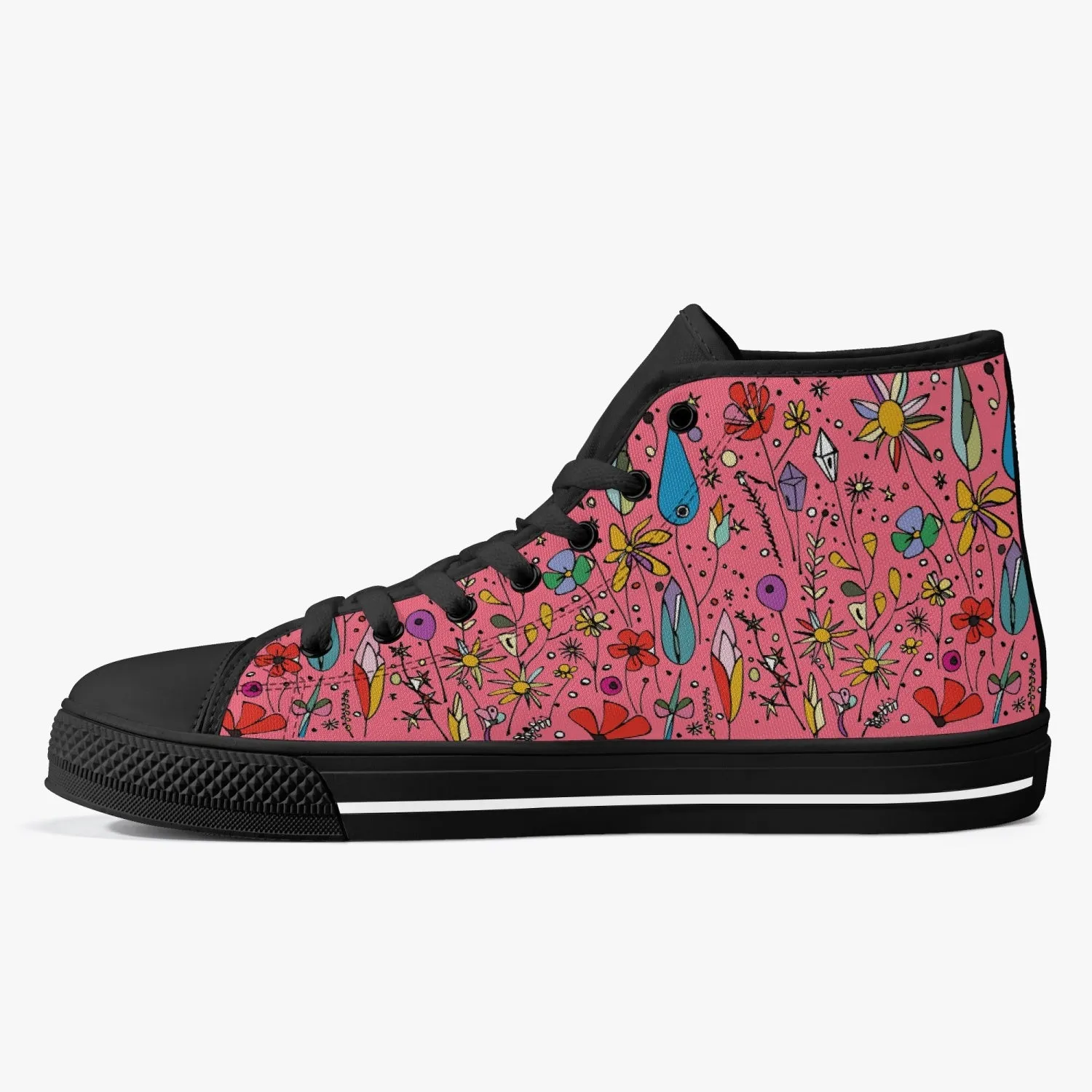 niche era Women's Classic High-Top Canvas Shoes - White/Black