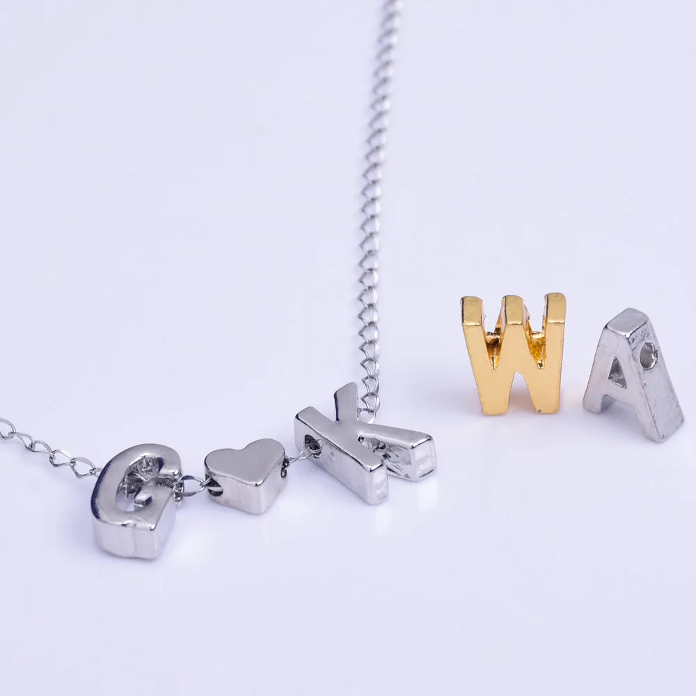 Nickel Alloy Letter Pendant Charm Capital letter Metal letter Finding Letter Initial Pendants for Personalize Necklaces " Q " 10*6.5*3.5mm 10pcs