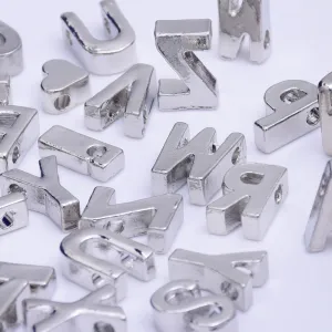Nickel Alloy Letter Pendant Charm Capital letter Metal letter Finding Letter Initial Pendants for Personalize Necklaces " Q " 10*6.5*3.5mm 10pcs