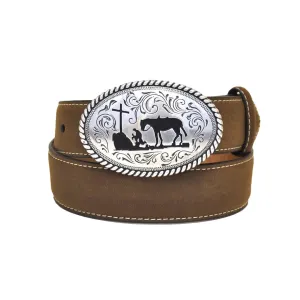 Nocona Kid's Cowboy Prayer Buckle Western Leather Belt