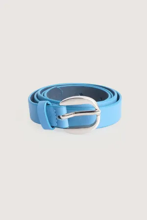 Oblong Buckle Slim Belt
