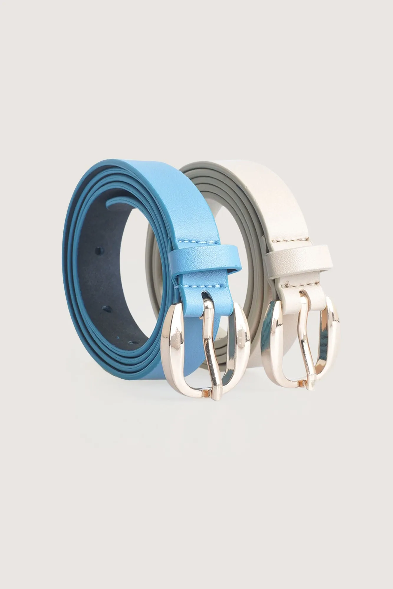 Oblong Buckle Slim Belt