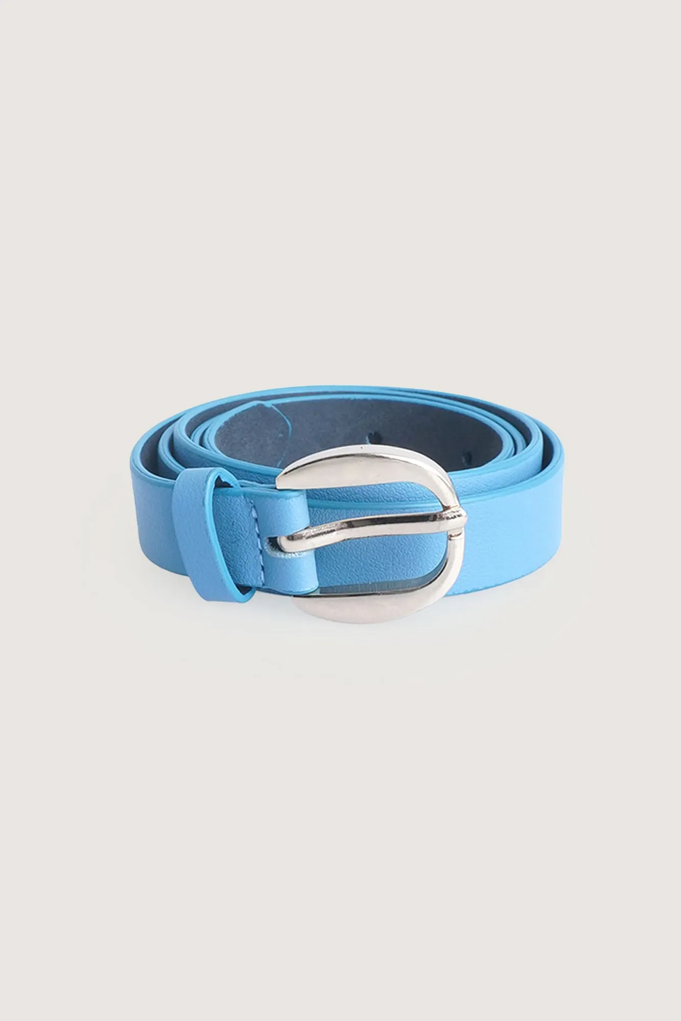 Oblong Buckle Slim Belt