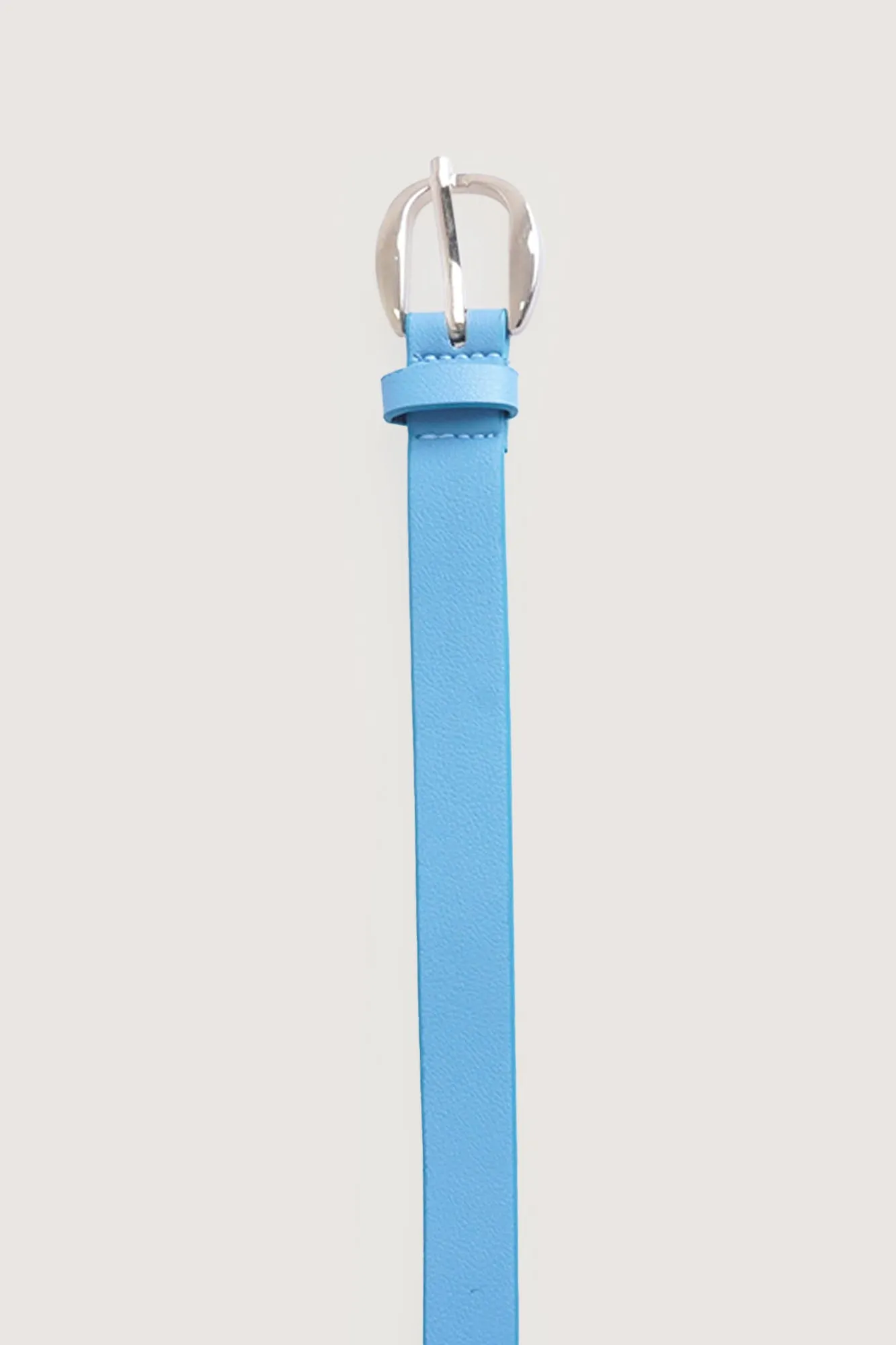 Oblong Buckle Slim Belt