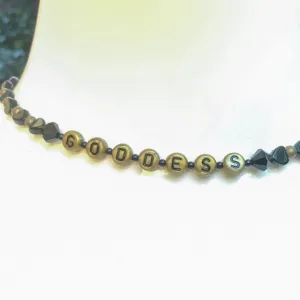 Obsidian "GODDESS" Choker Necklace