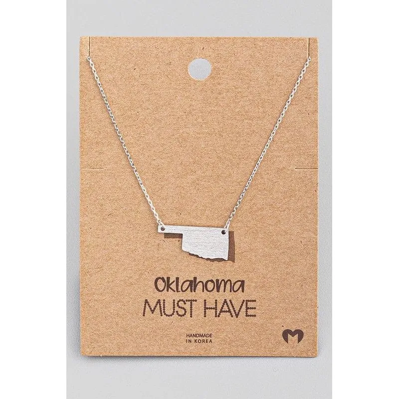 Oklahoma state pendant necklace