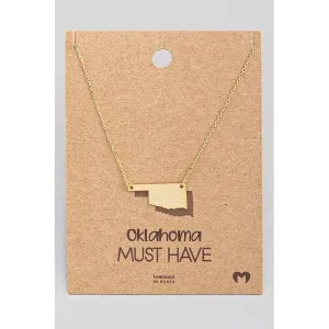 Oklahoma state pendant necklace
