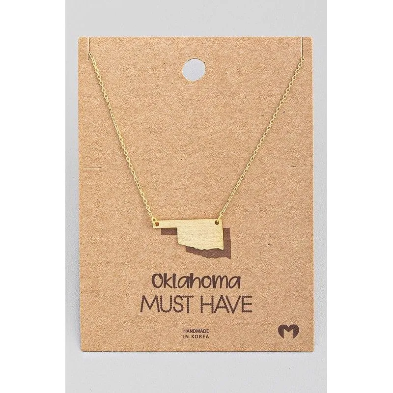 Oklahoma state pendant necklace