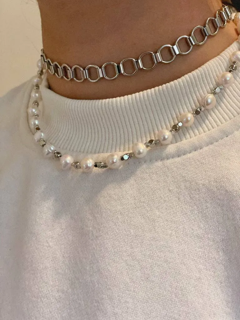 One in A Million Silver Choker Necklace: 15" / Gold Filled