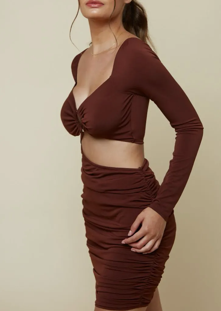 One Shoulder O Ring Cut Out Mini Dress