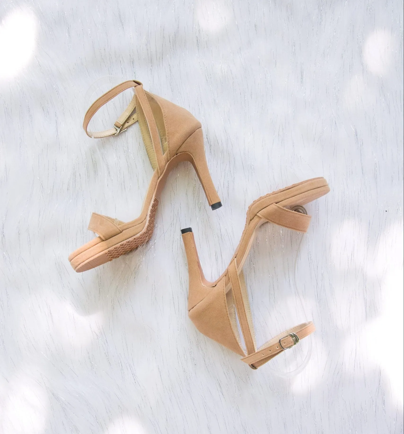 Open Toe Back Detail Platform Heels