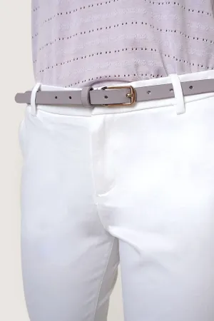 Oval Buckle Slim Belt