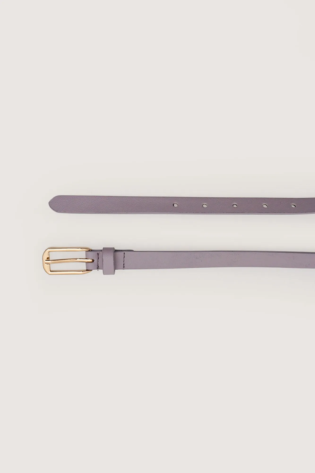 Oval Buckle Slim Belt